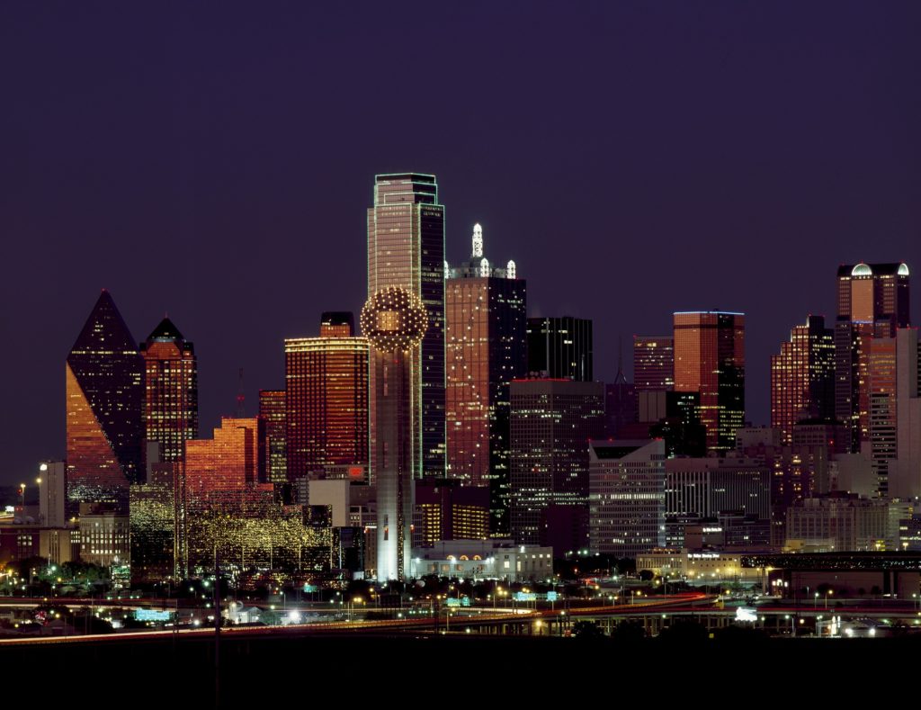evening city skyline