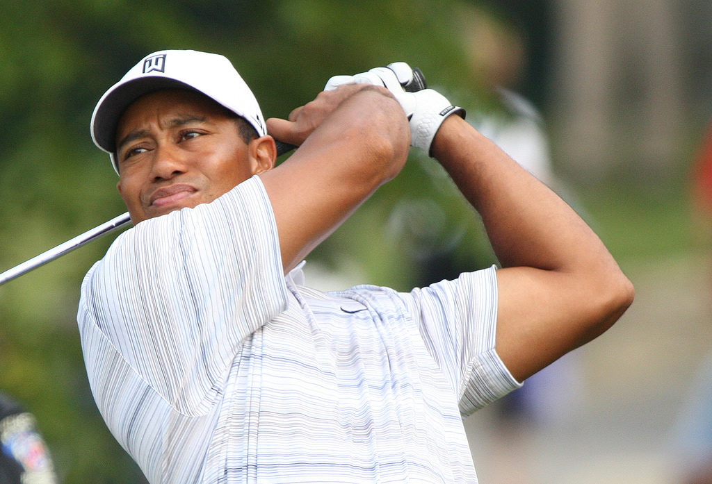 Tiger Woods playing golf